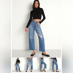 Levi’s High-Rise Straight Leg Cropped Jeans – Women’s W30 L27